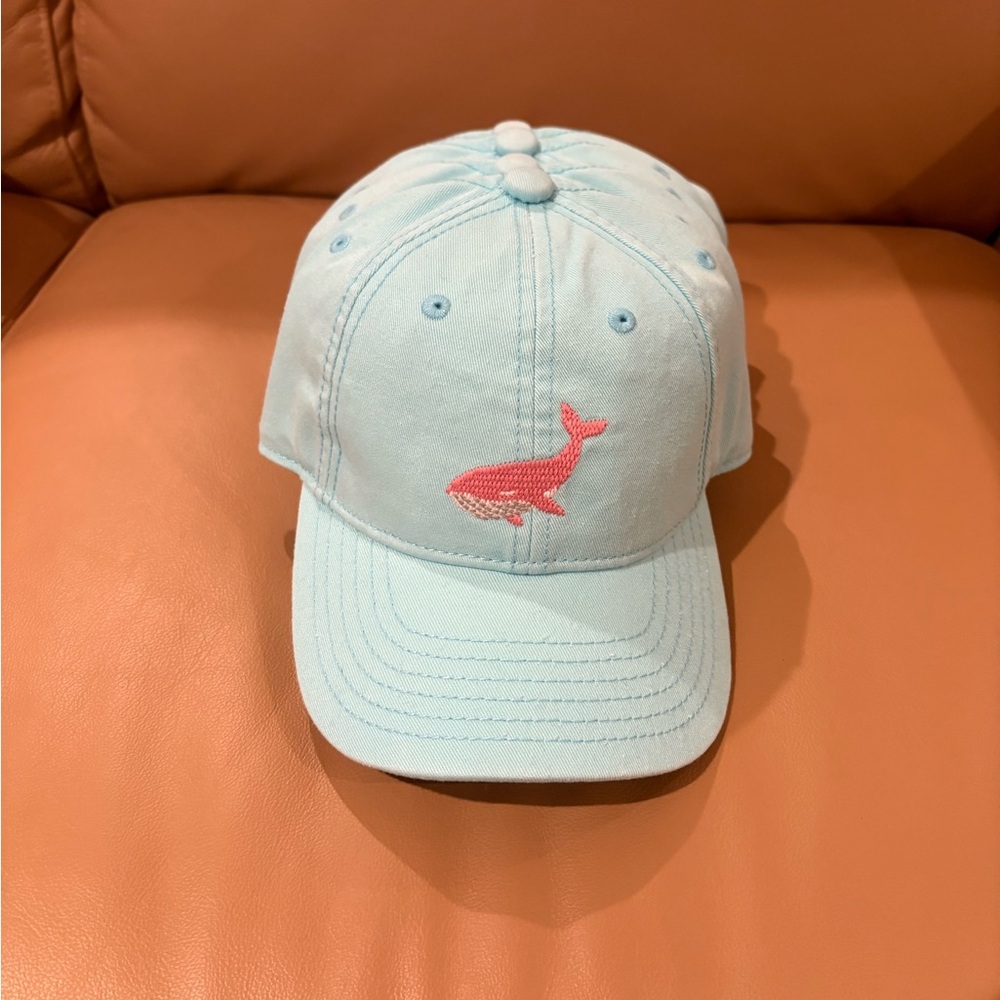 Kids Blue Hat with Pink Whale Embroidered and Nantucket